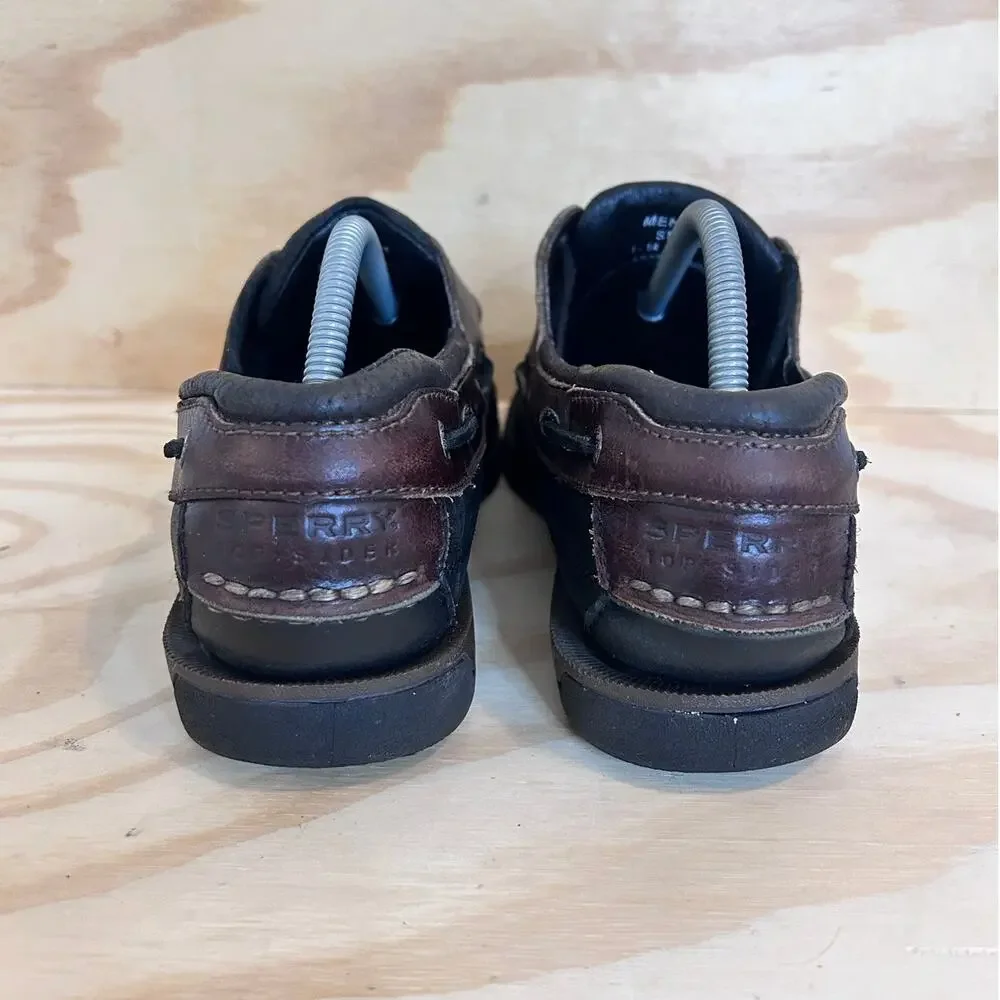 Sperry Top Sider -Lace Up Comfort -Boat Shoes -Brown/Black -Men's -10M -STS10380